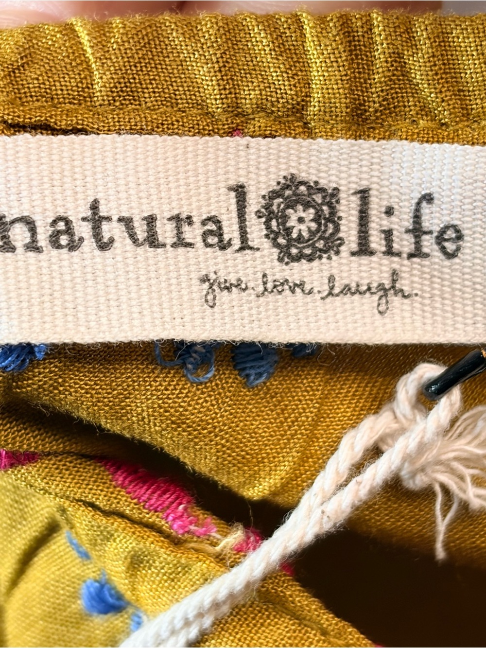 NWT Natural Life Embroidered Boho Babydoll Dress Mustard Olive Size L - Picture 7 of 9